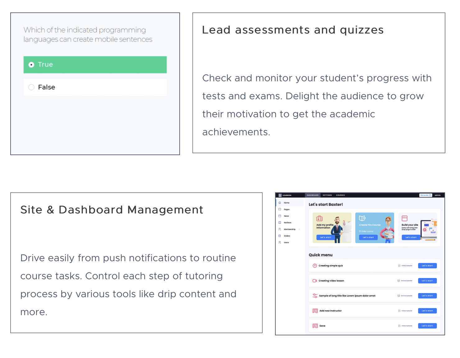Learnum More Features